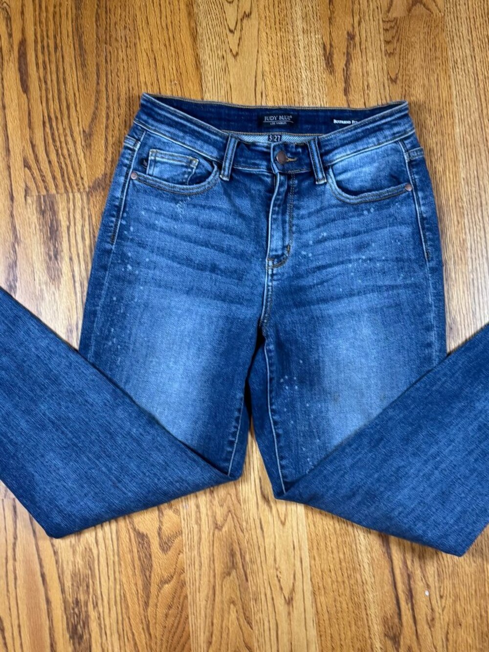 Judy Blue Midrise Bleach Splattered Boyfriend Jeans Excellent 5/27